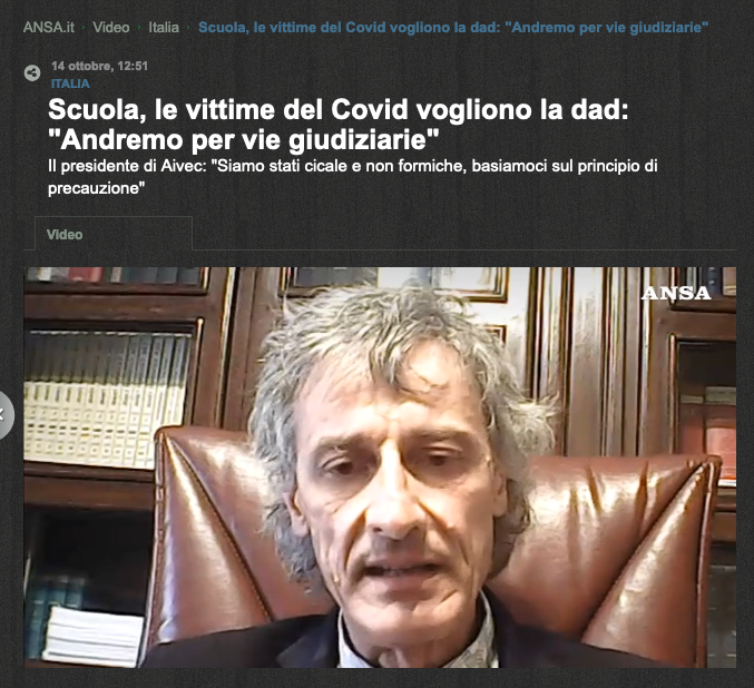 Scuola le vittime del Covid vogliono la DAD Andremo per vie giudiziarie